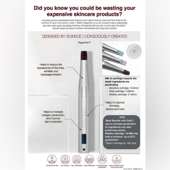 NIB Lorde + Belle Box of WEEKLY CARTRIDGES ONLY for Viral RegenPen MSRP $39 - Picture 4 of 7